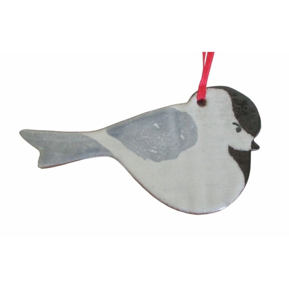 Chickadee Bird Ornament By Wayne Village Pottery Maine Bird Lover Gift